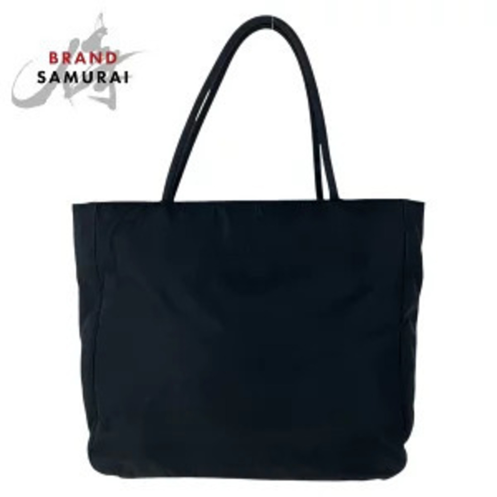 Prada Tessuto triangular plate black tote bag shoulder